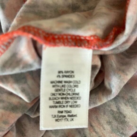 Cynthia Rowley Tropicalcore Colorful Stretchy Orange/Purple Print Maxi Skirt 1X - Picture 3 of 5